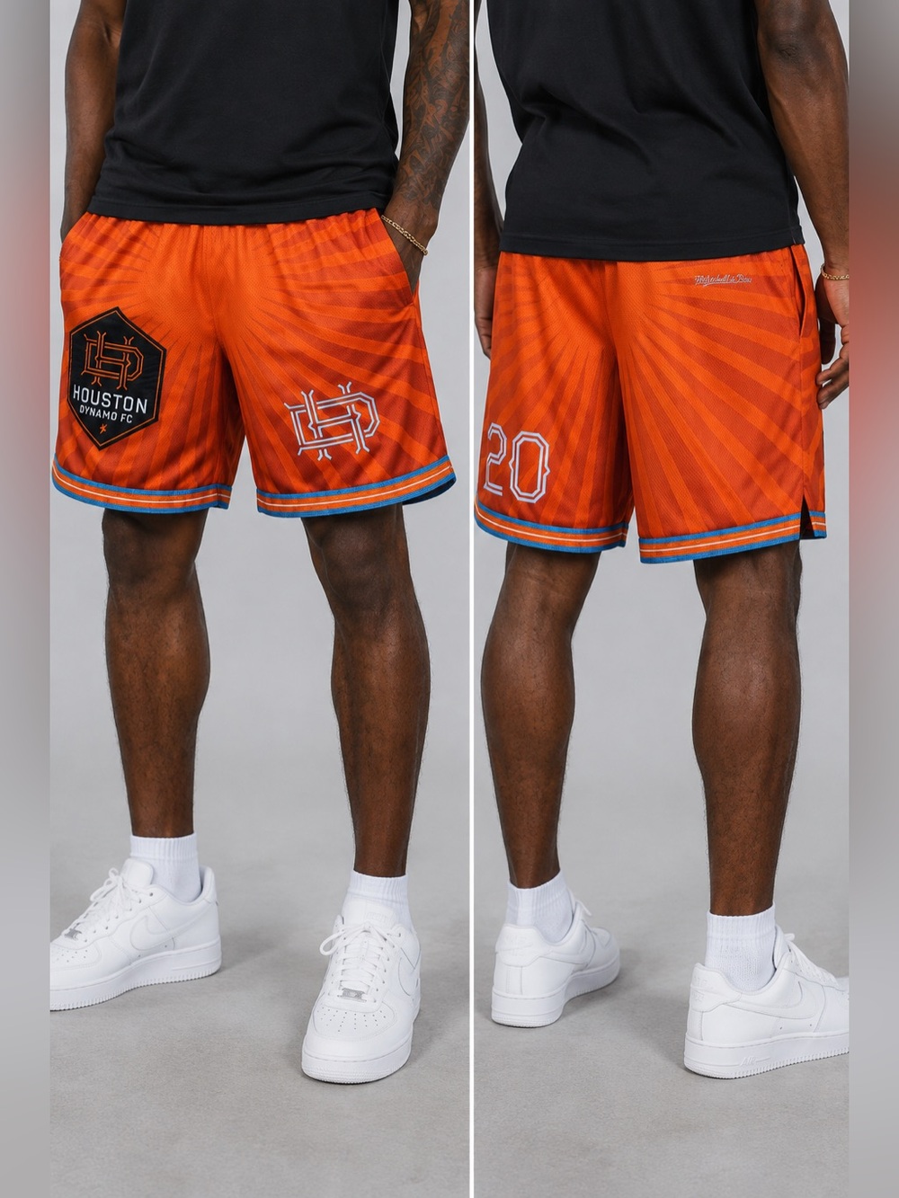 🆕 Mitchell & Ness Houston Dynamo FC Men’s Large Swingman Shorts Orange BNWT